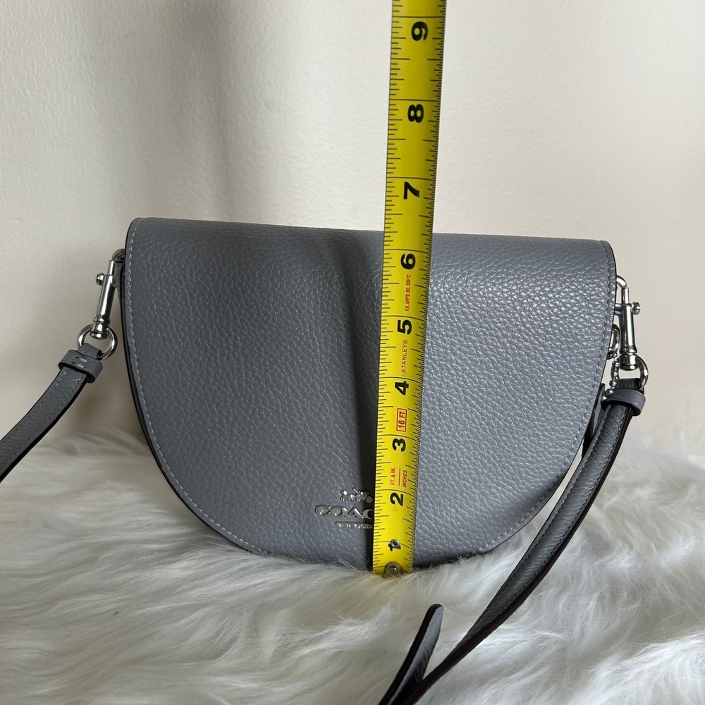 Coach Ellen Grey Pebbled Leather Crossbody Bag Excellent - Picture 10 of 11